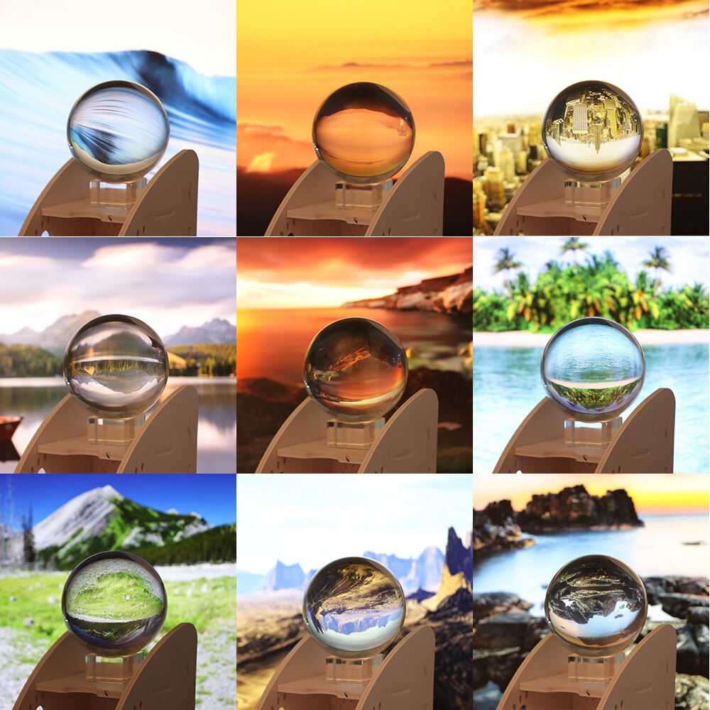 Bola mágica de cristal Artificial para manualidades, Bola de Fengshui, adornos para el hogar, para viajes/fotografía/tomar fotos, bolas decorativas, ,