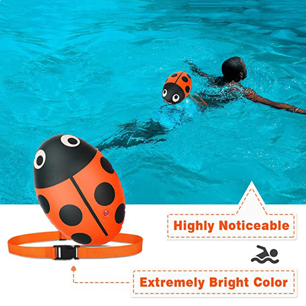 1 stk vand sikkerhed dobbelt airbags svømme float svømmetaske livreddende bold opbevaring liv bøje vandtæt pvc redningskrans til barn  #3