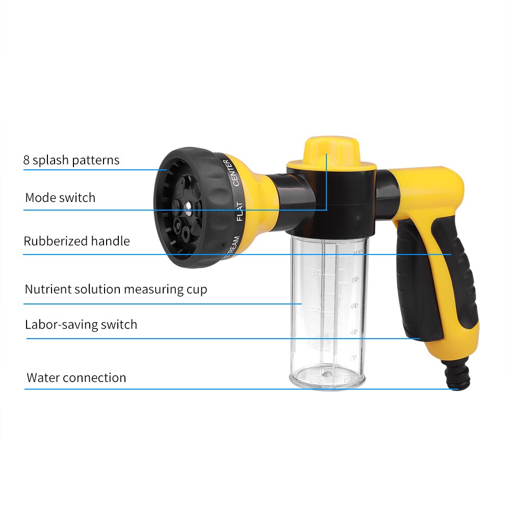 Auto Hochdruck Wasser Pistole Bewässerung 8 Einstellbare Auto Schaum Spritzgerät Topf Spritzgerät Bewässerung Sprinkler Werkzeug Haustier Dusche Haushalt