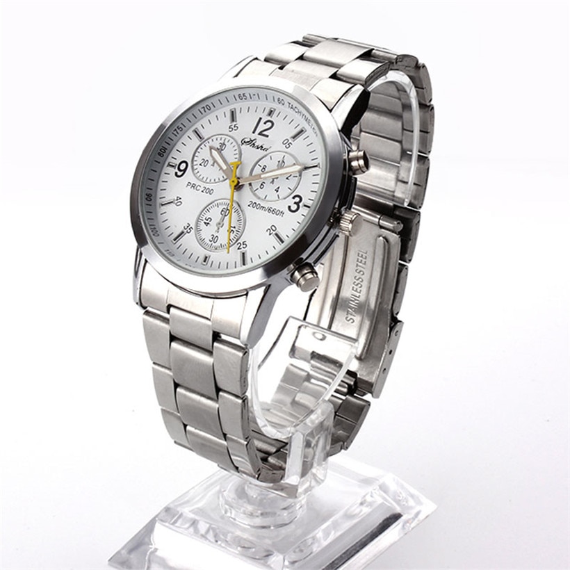 Famous Brand Men Silver Quartz Watch Women Stainless Steel Watches Relogio Casual Unisex Clock Wristwatch Hour
