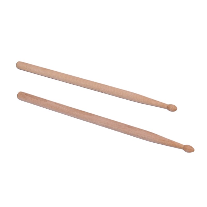 2Pcs Light Weight Endearing Music Band Maple Wood Oval Tip Drum Sticks Percussion Instruments Parts Accessories