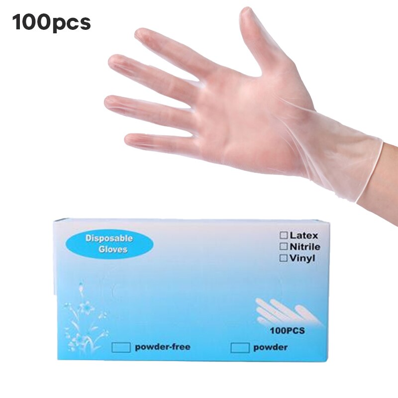 100 pcs Food Grade Household gloves disposable pvc transparent gloves kitchen work plastic transparent durable gloves: Default Title