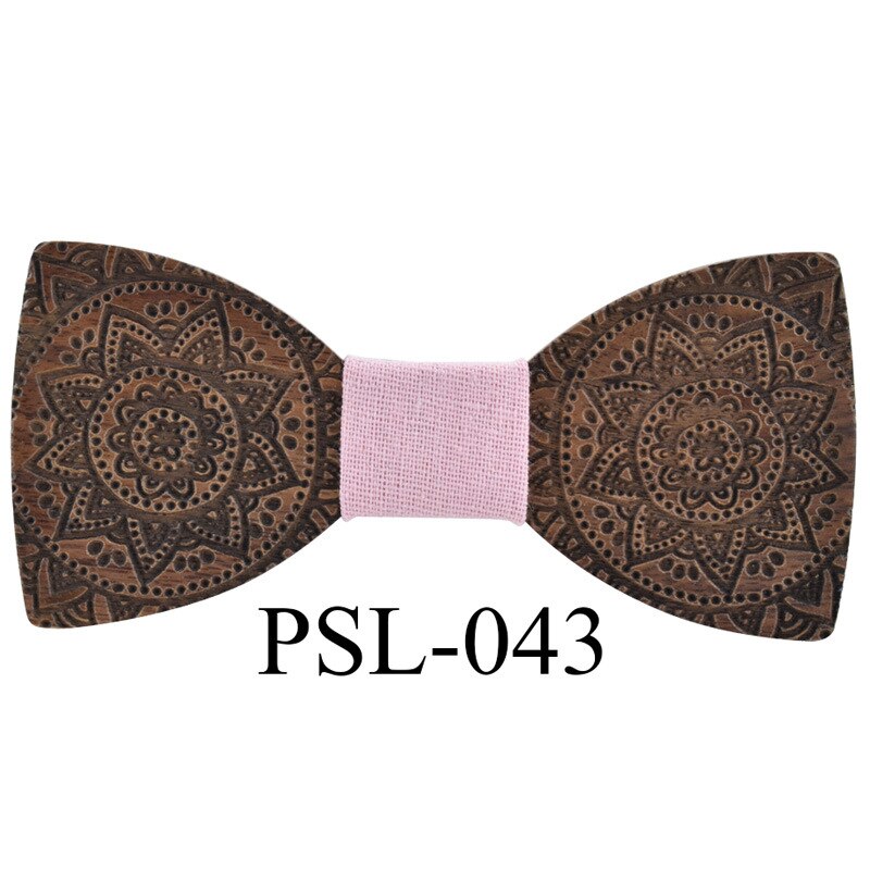 Sitonjwly Holz Bogen Krawatten für Frauen Handgemachte Dünne Krawatten Holz Bowtie für Männer Hemd Krawatte Hochzeit Schmetterling Gravatas: 043