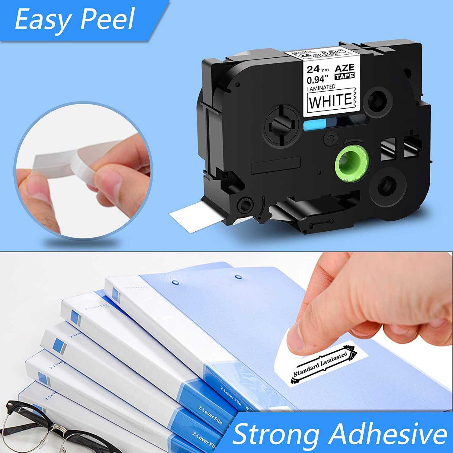 Labelife 1 Pack TZe-251 24mm TZe-151 TZe-651 TZe-354 Etikett Band Kompatibel für Bruder Etikettierer Laminiert Band für Etikett Hersteller