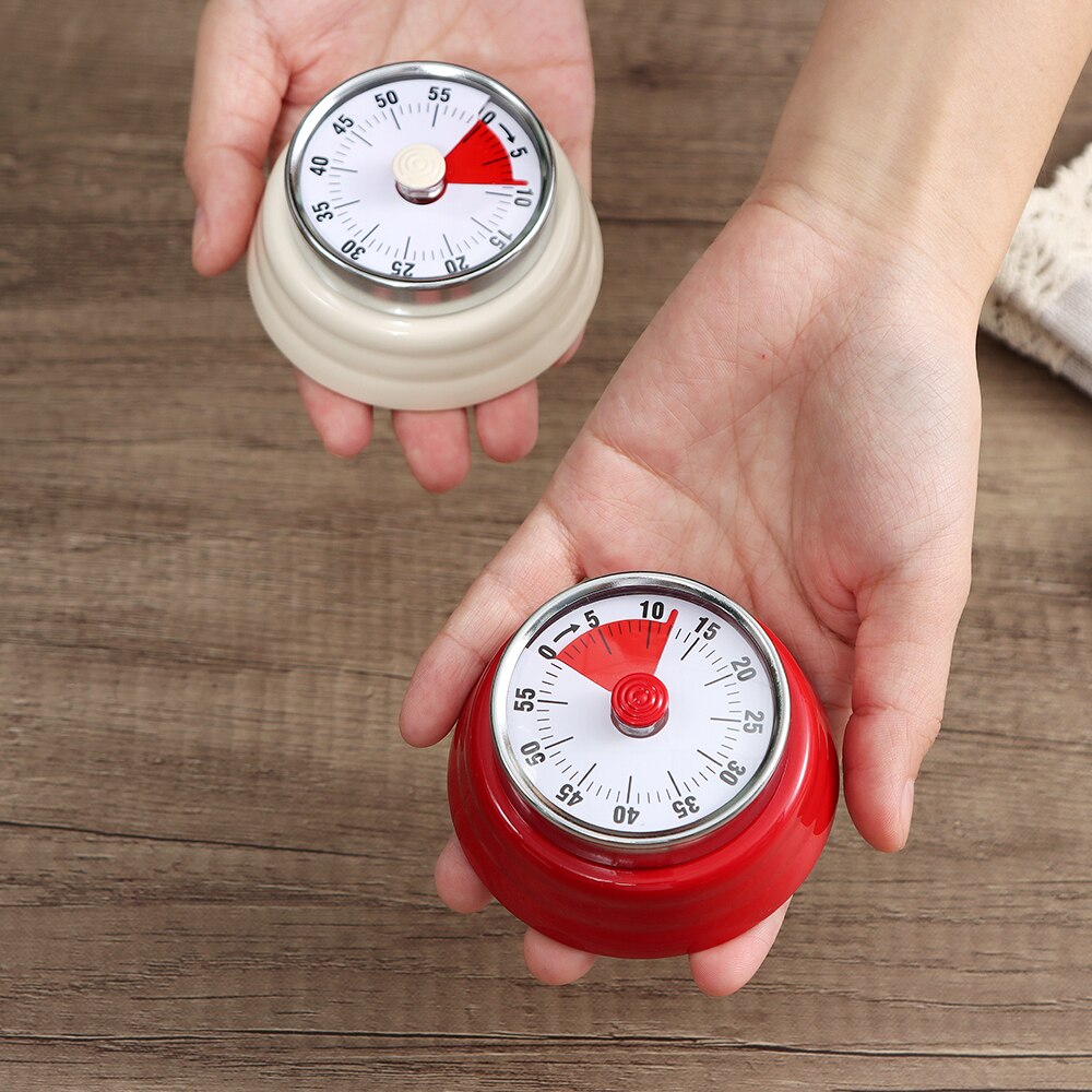 Kitchen Cook Timer Magnet Countdown Timers Manual Magnetic Alarm Stainless Steel Digital Clock Study Minutes Round Reminder