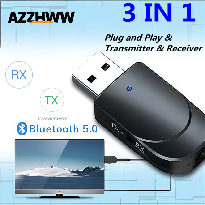 USB Bluetooth Transmitter Receiver Wireless USB Bluetooth Adapter Stereo 3.5mm AUX Jack for TV Headphone PC Car Music Adapter