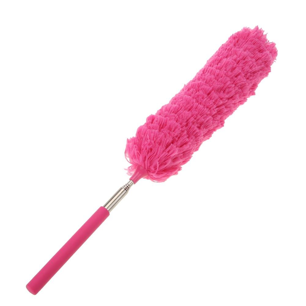 Telescopic Microfibre Duster Extendable Cleaning Home Car Cleaner Dust Handle Dust Mites Portable Dusting Brush Sweep Tool Xmas: Pink-1