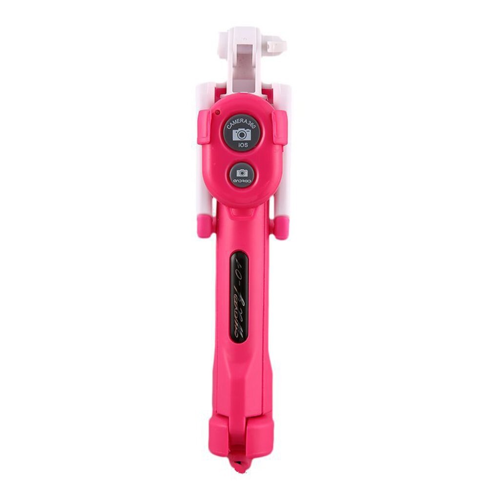 3 in 1 Wireless Bluetooth Selfie Stick Handheld Monopod Shutter Remote Foldable Mini Tripod For iPhone XR 8 X 7 6s Plus Xiaomi: pink