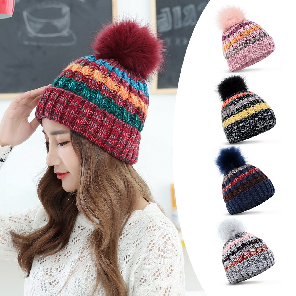 Vrouwen Winter Hoed Thermische Winddicht Hoed Tricot Gevoerd Beanie Hoeden Winter Hoed