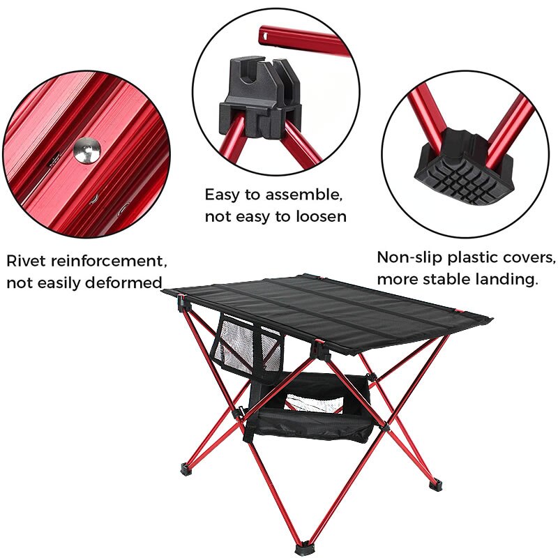 Ultralight Aluminum Camp Table, Portable Folding Camping Table with Carry Bag for Outdoor, Fishing & Picnic