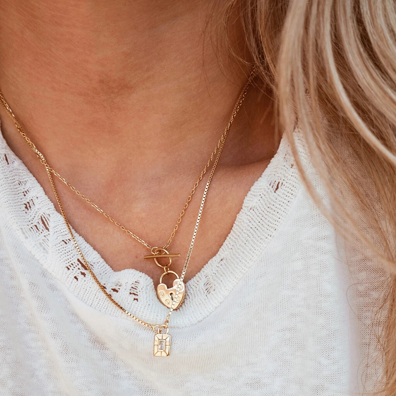 Collane con ciondolo a forma di spilla da balia in argento Sterling 925 per donna collana con ciondolo a cuore con graffetta di lusso regalo di san valentino per lei