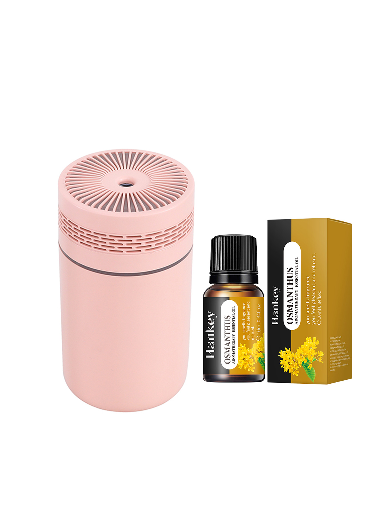 Auto-Luftbefeuchter, tragbarer Mini-Spray-Luftbefeuchter mit LED-Licht, USB-betriebener Aromatherapie-Öldiffusor für Schlafzimmer und Reisen: Chrom Rot