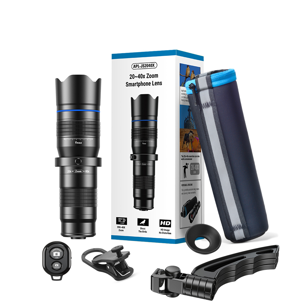 APEXEL-telescopio con Zoom HD 20x-40x, teleobjetivo, lente Monocular móvil, trípode para Selfie, Monocular con Control remoto para todos los teléfonos inteligentes