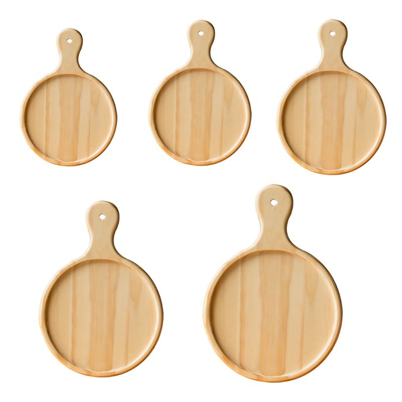 6/8/9/10/12 Inch Wooden Pizza Board with Handle Baking Tray Cutting Board Platter Plate Bakeware Tools
