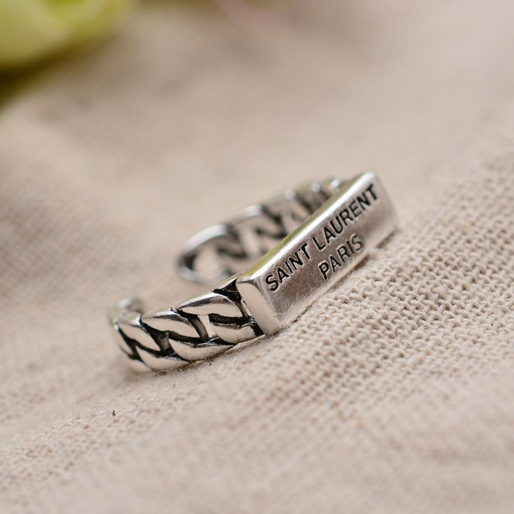 ¡Novedad de Anillo de Plata de Ley 925 con letras elegantes, joyería Original para mujer, , de de Navidad