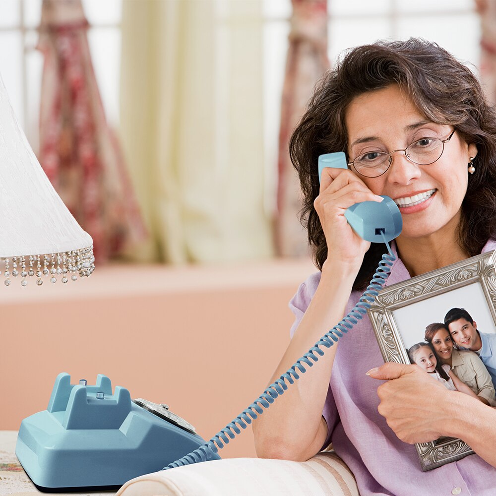 Téléphone fixe Vintage rose jaune noir bleu à cadran tournant, fixe fixe en plastique pour la maison et le bureau, Style européen rétro