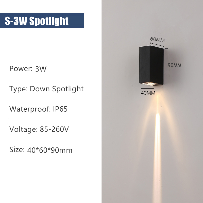 6W 10W 20W Outdoor Led Wandlampen Up En Down Smalle Beam Cob Aluminium Wandkandelaars Veranda licht Tuin Waterdicht Spotlight: Licht Groen / Warm White