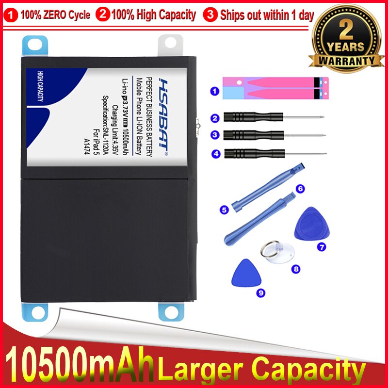 HSABAT 0 Cycle 10500mAh Battery for iPad 5 Air for iPad5 A1474 A1475 A1484 A1476 A1822 A1823 A1893 A1954 Accumulator