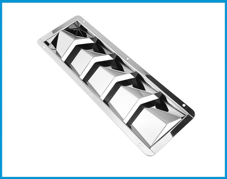 2PCS 5 Slots Stainless Steel 304 Boat Marine Square Air Louver Vent Grille Ventilation Louvered Ventilator Grill Cover