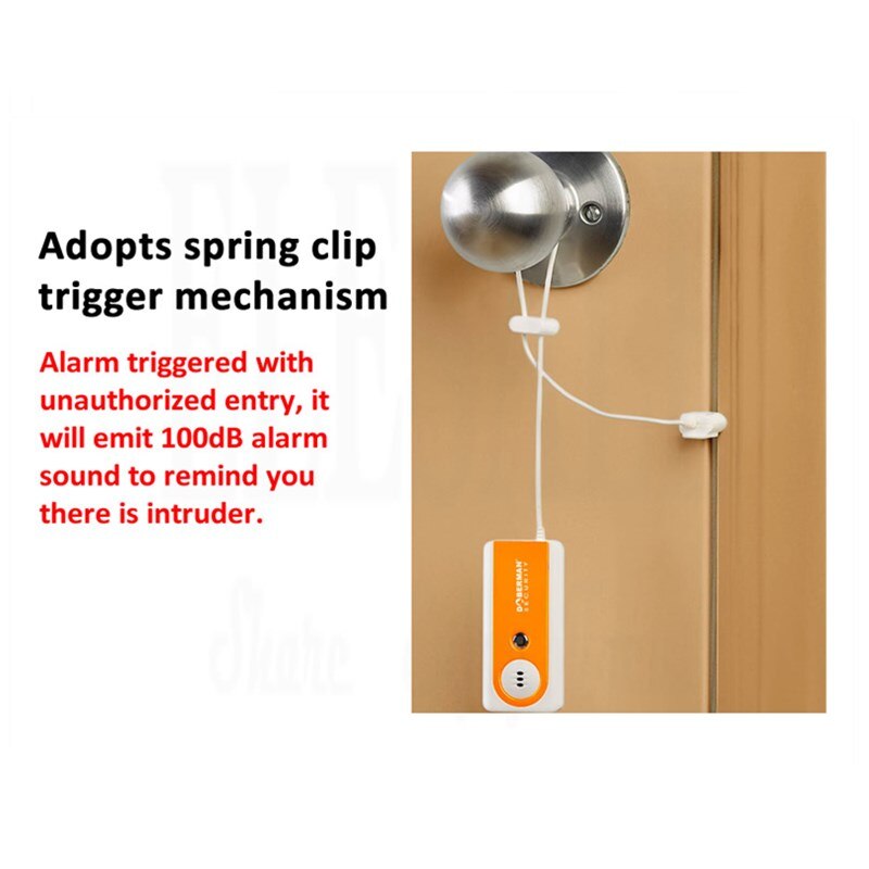 100dB Flashlight Security Portable Door Bolt Anti-theft Alarm Entry Defense Intruder For Travel Home Office Apartment Hotel