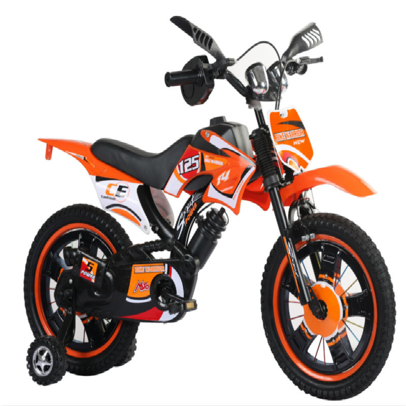 Simulazione per bambini motocicletta bicicletta per bambini 12/16/18/20 pollici Mountain Bike per bambini all&#39;aperto bicicletta per bambini giocattolo regalo per bambini: 16inch orange