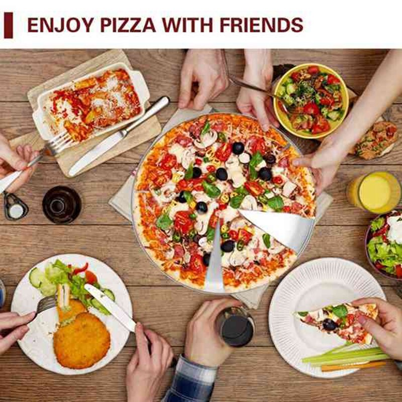 3Pcs Pizza Bakken Pan,12-Inch En 13.5 -Inch Rvs Pizza Lade, ronde Pizza Pan,Barbecue Lade, Oven Pizza Koken Pan