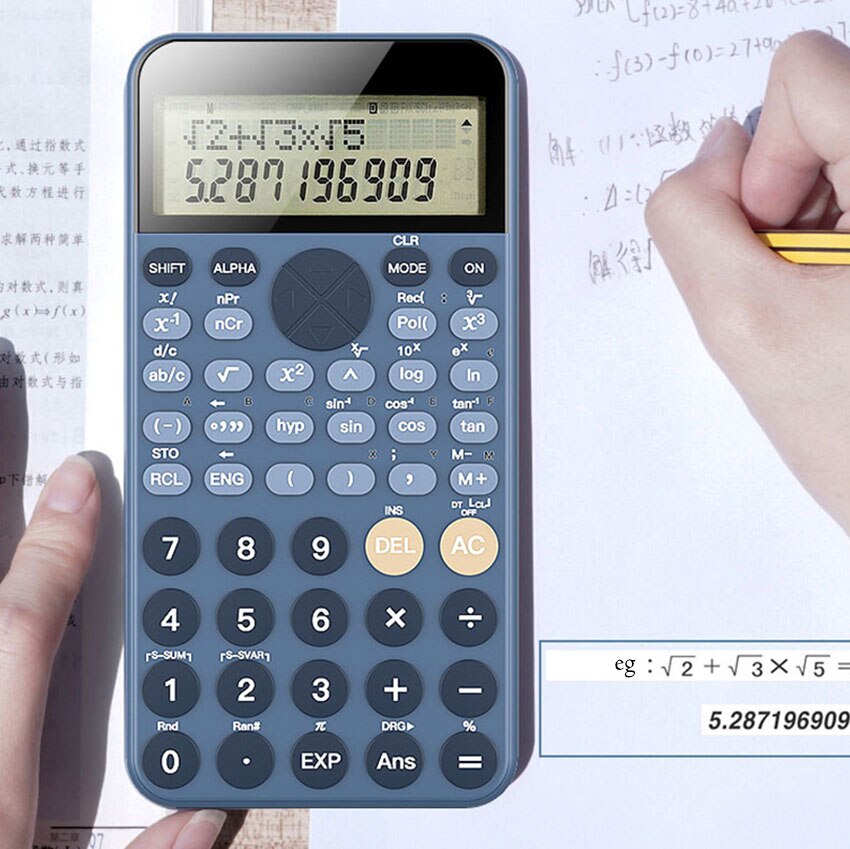 1Pc 240 Functions Electronic Calculator Multifunction 12 Digits Student Function Calculator Large Display Battery Calculators: Blue