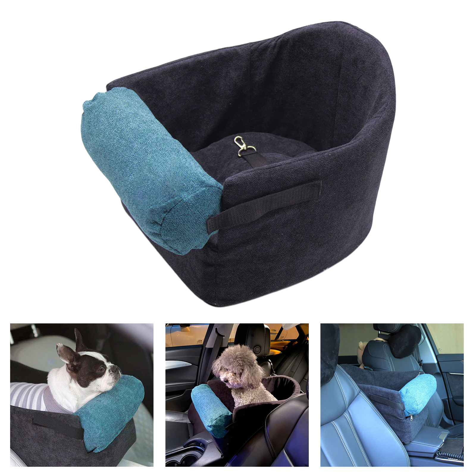 Huisdier Auto Booster Seat Op Auto Armsteun Ademend Reizen Vervoerder Kooi Hond Autostoel Accessoires Veiligheid Stoel Mand: Black