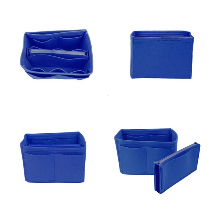 Nowe popularne damskie organizator na przybory do makijażu filcowa wkładka do woreczków wielofunkcyjna kosmetyczka podróżna do przechowywania kosmetyków: Blue