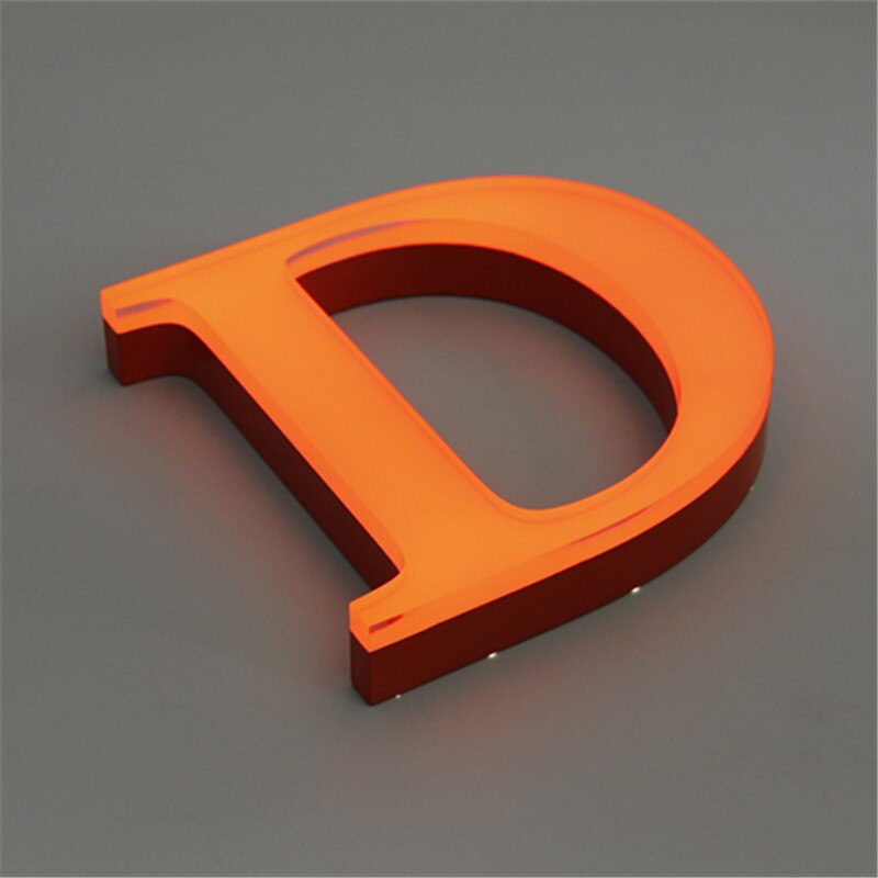 Front lit acrylic transparent square corner sign letter alphabet signage for advertising