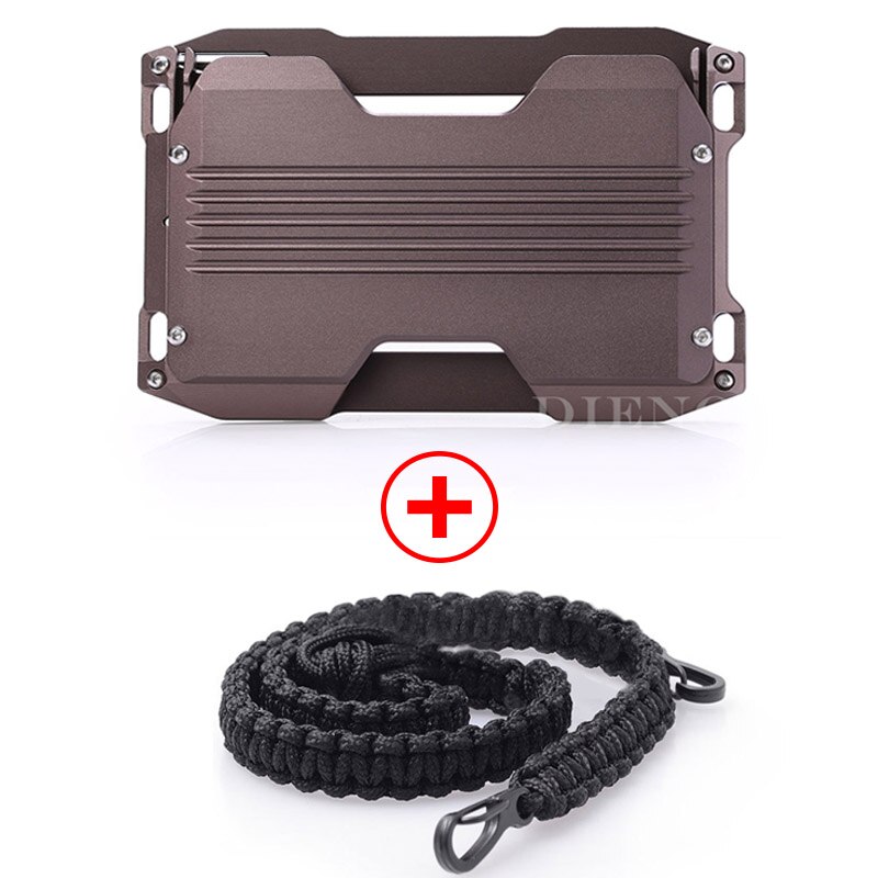 Rfid metall kreditkortshållare män plånböcker business porte lanyards id badge holder slim tunn aviator minimalistisk plånbok för kort: Kaffe med rep