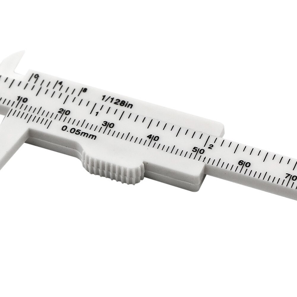 DIY 80mm Mini Plastic Sliding Double Scale Vernier Caliper Depth Diameter Measure Tool Measuring Ruler Micrometer