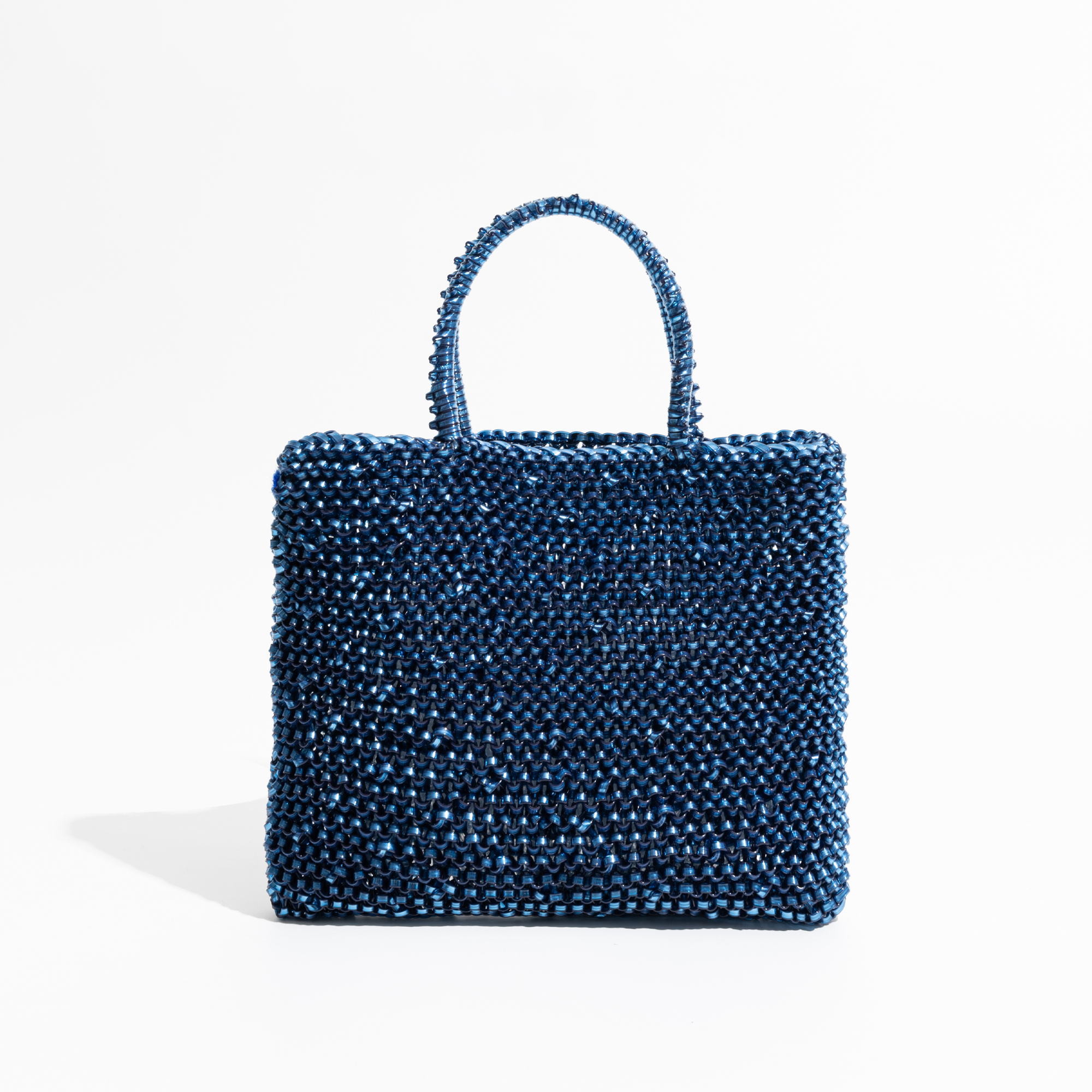 Lyxig trendig märkesväska i pvc för små hobos för damer, kvällsfest, clutch, telefonväska, enfärgad, elegant, enkel tote-väska: Blå