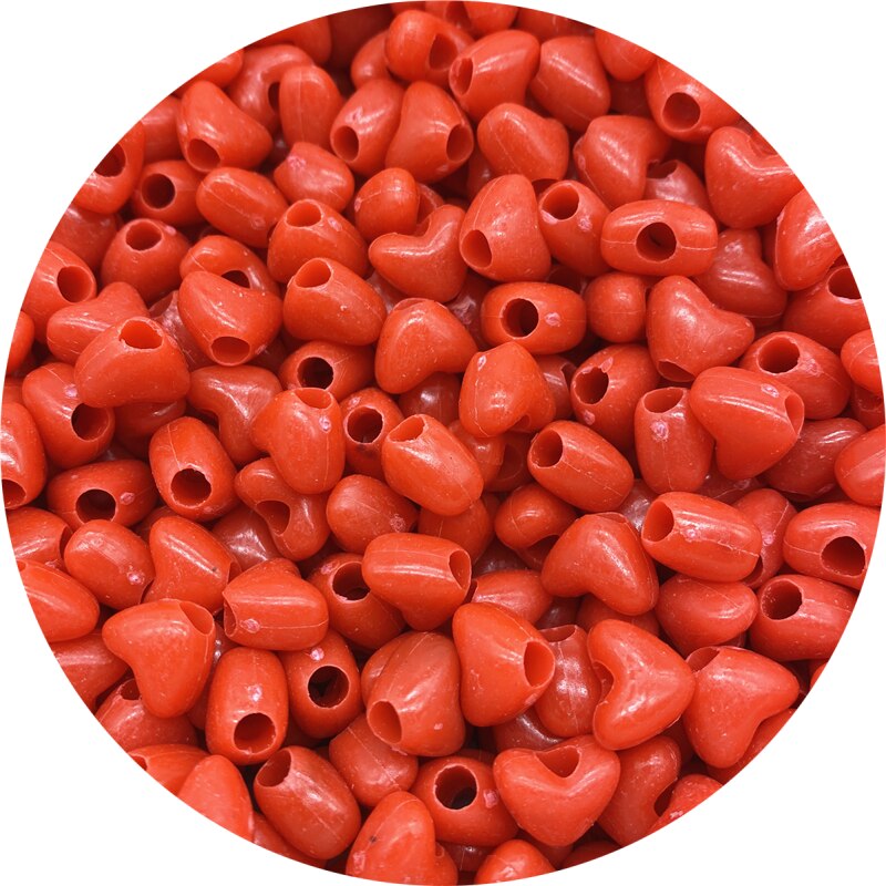 50 stk 10mm store hul akrylperler hjerteformede perler med mellemrum til smykkefremstilling gør-det-selv charms armbånd halskæde tilbehør: 02
