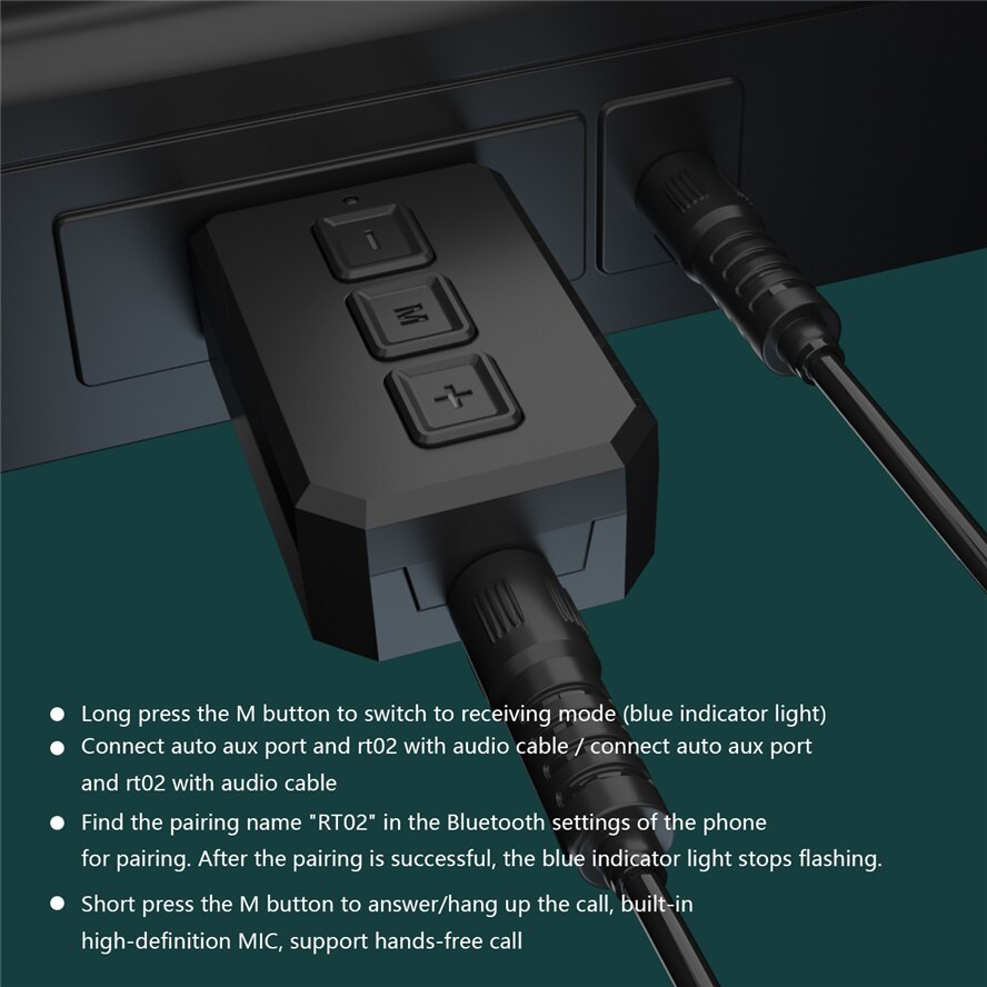 USB Bluetooth 5.0 Audio Receiver Transmitter 2 IN 1 Mini Stereo Bluetooth AUX RCA USB 3.5mm Jack For TV PC Car Wireless Adapter