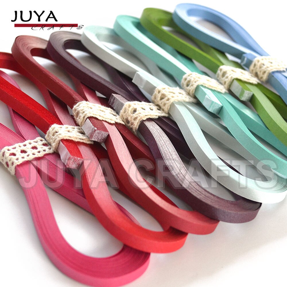 Juya metallisch Papier Quilling einstellen 2/3/5/7/10mm Breite Verfügbar, 355mm/streifen, 40 streifen/farbe