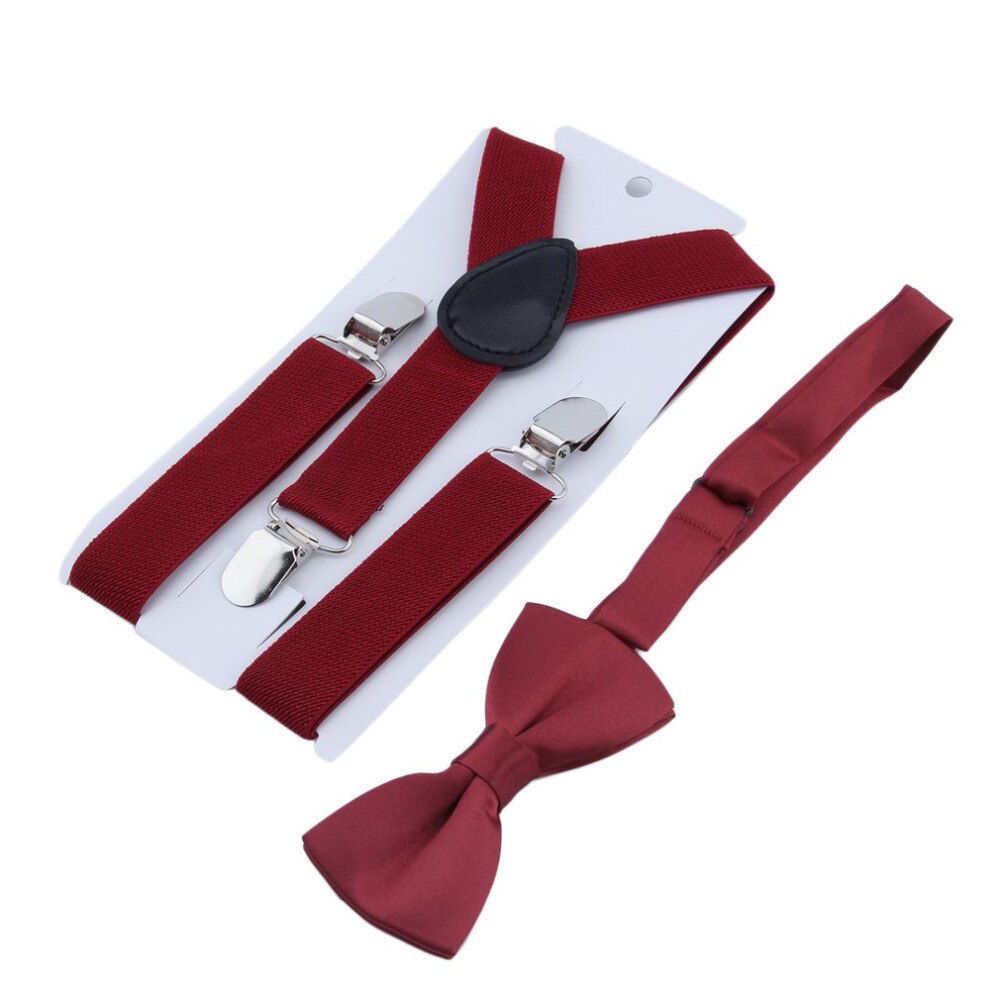 1pc børn elastiske seler & butterfly matchende smoking jakkesæt unisex dreng pige bowtie børn kostume justerbar y-back seler