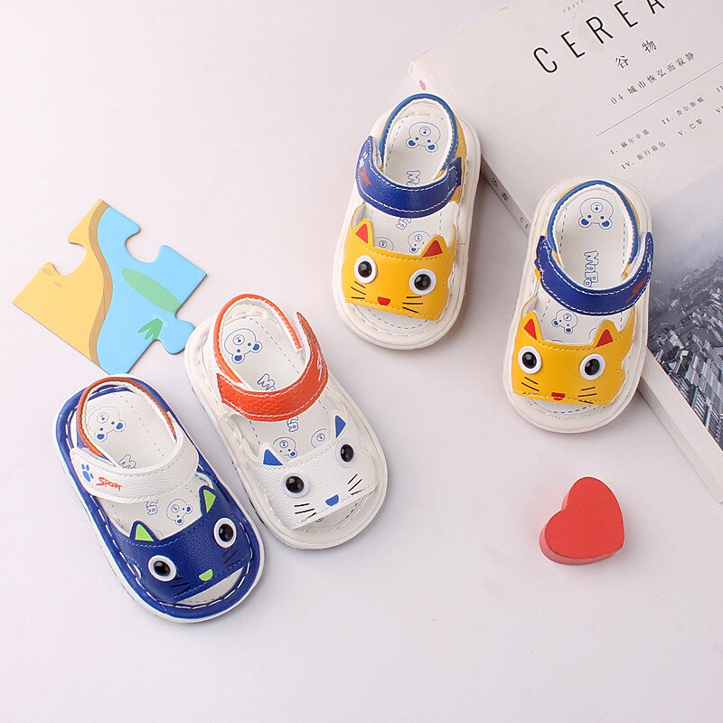 Boys Sandals Summer With Whistle Calling Shoes Infant Baby Shoes Soft Sole Baby Sandals Rubber Sole