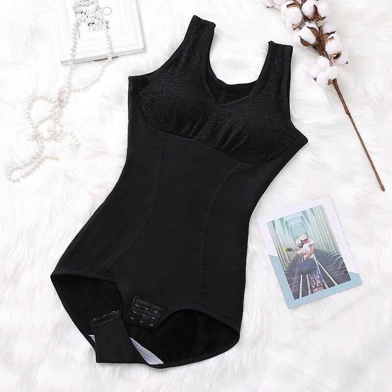 Women&#39;s Winter Warm Slimming Underwear Bodysuit Body Shaper Waist Shaper Shapewear Postpartum Slimming Zip and Hook Corset