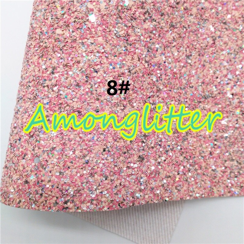 Amonglitter Blue Chunky Glitter Leather Glitter Fabric with Twill Backing, Glitter Sheet for DIY Bows Bags 21x29cm A4 size MB006: 8