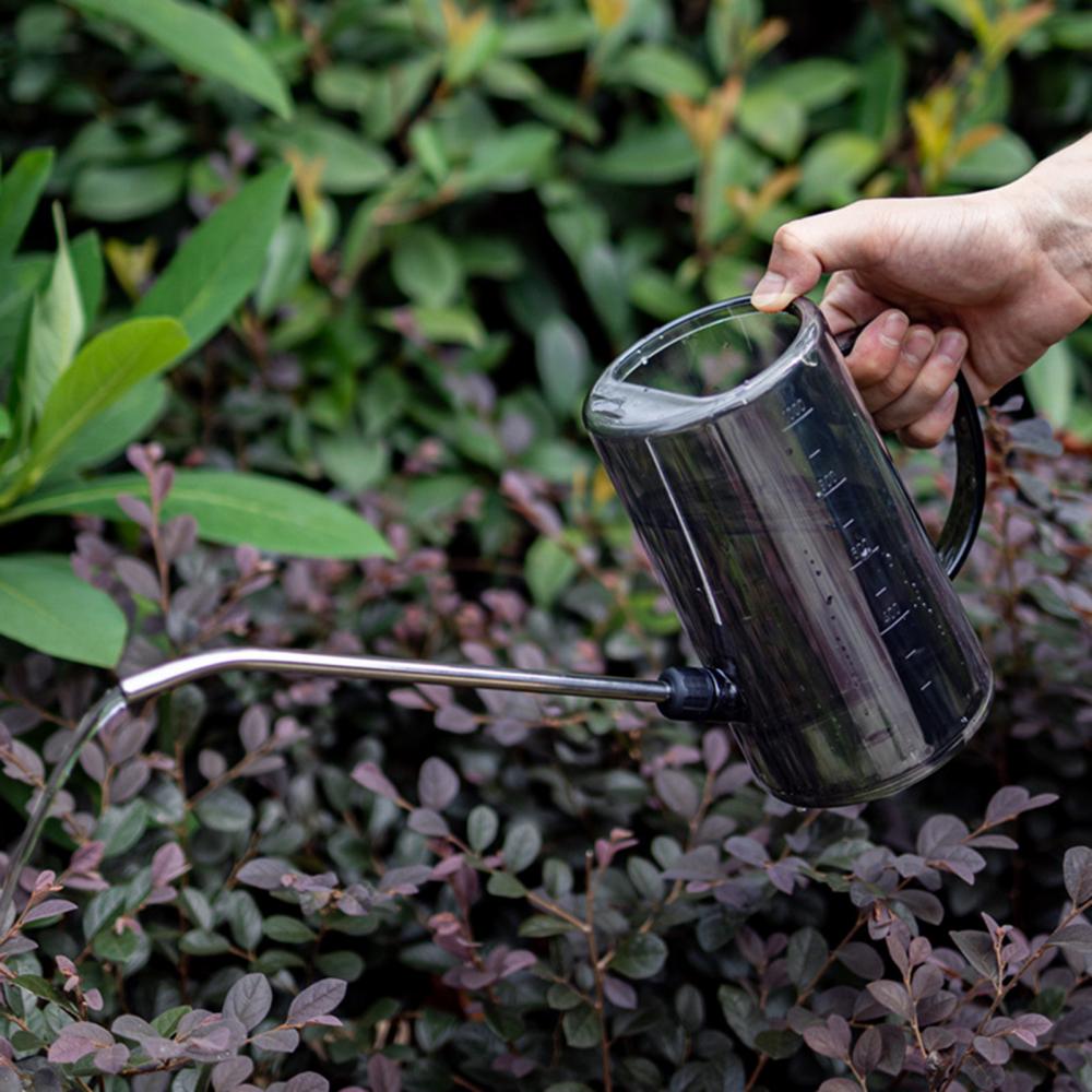 Watering Pot Handheld 1L Long Spout Watering Pot with Measuring Scale Gardening Spray Kettle Water Cans