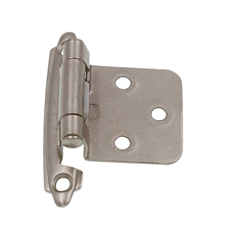 -Lot Of 25 Pcs Self Closing Overlay Flush Cabinet Hinge - Satin Nickel Self closing, semi-concealed, variable overlay hinge