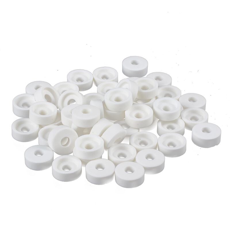 15mm OD 6mm High Round Ceramic Insulated Washer Fender 50 Pieces
