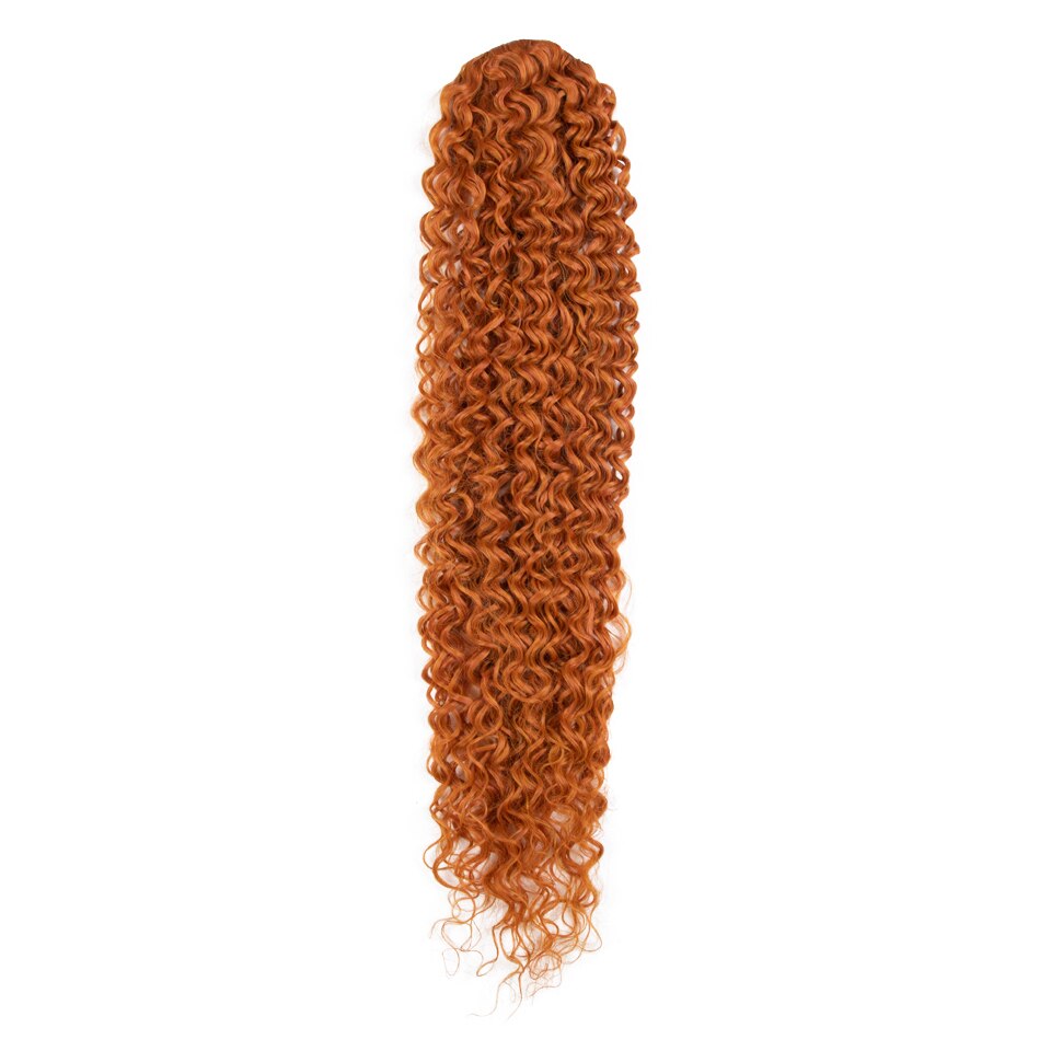Curly Ponytail Hair Extension 34 Inch Highlight Ginger Orange Colored Drawstring Ponytail Natural Afro Kinky Curly Clip In Wigs: 1002F144