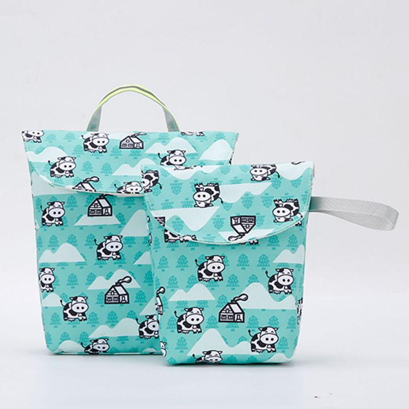 Dessin animé impression humide sac sec bébé couche-culotte sac organisateur réutilisable poche pour bébé sac à couches
