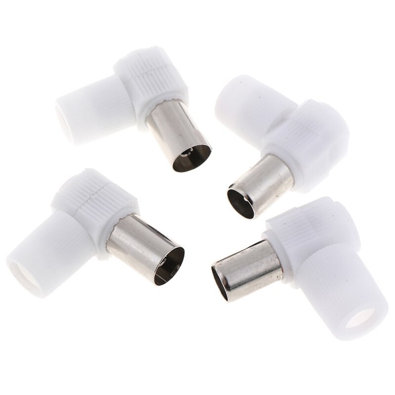2 Pairs Practical 90 Degrees Male And Female TV Plug For Antennas TV Coaxial Male Plugs Adapter Right Angle Antennas Connectors