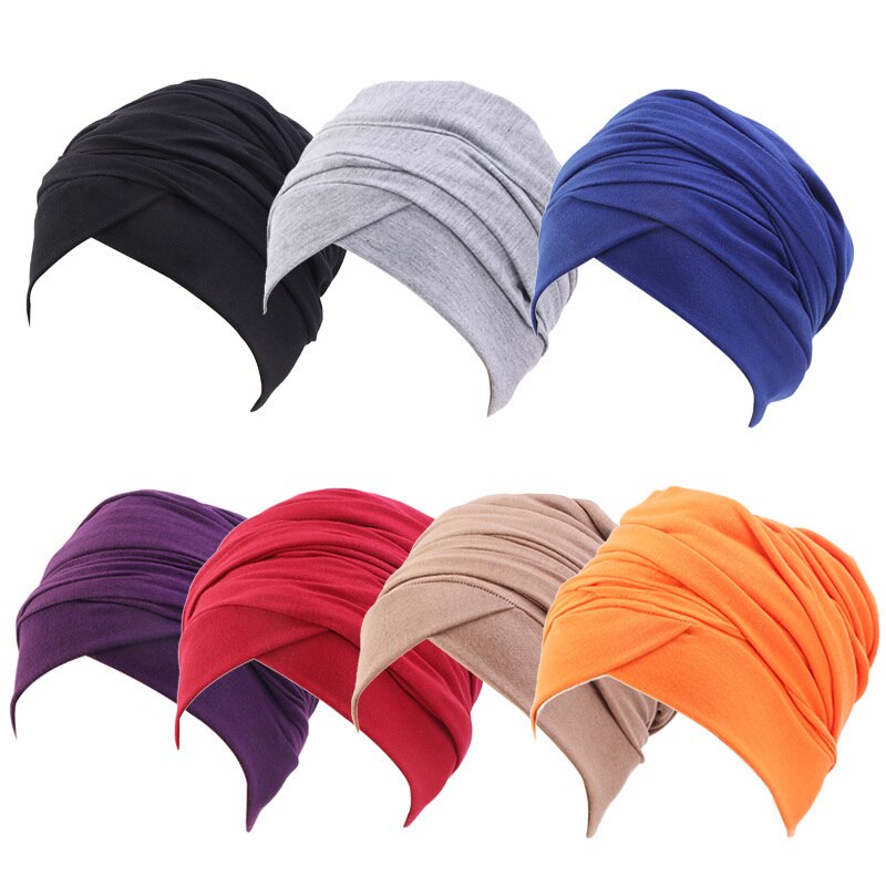 Women Hair Cap Cotton Hats Muslim Long Scarf Inner Hijabs India Turban Head SCap Hat Lady Hair Styling Accessories