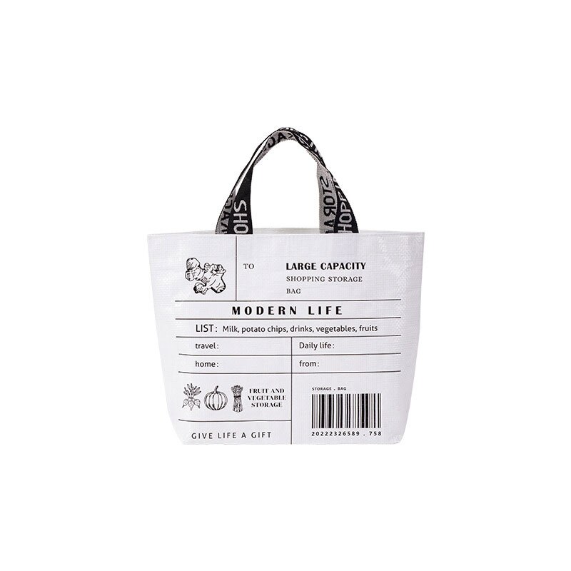 Vrouwen Draagbare Boodschappentas Opvouwbare Waterdichte Tas Draagbare Opbergtas Casual Schoudertas Vlekbestendig: WHITE