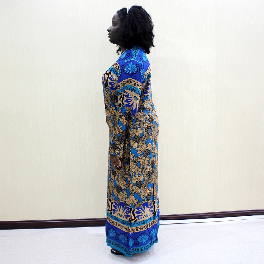 Dashikiage-vestido bohemio con lentejuelas y cuello de pico para mujer, vestido con estampado Tribal de otoño, con detalle de camisa