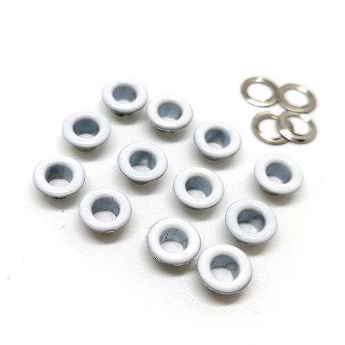 Oeillet métallique pour Scrapbooking, 100 pièces, trou de 4mm, embellissement de bricolage pour vêtements de travail, couture de vêtements: 6 white